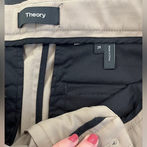 Theory Zaine Neoteric Slim Fit Pant Trousers Tan Khaki Size 29 32 inseam - Picture 14 of 15